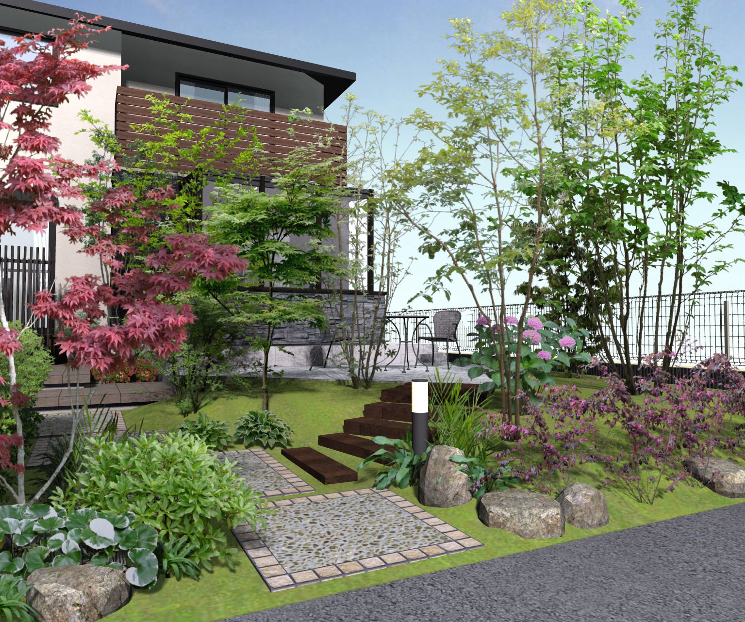 四季を楽しめるお庭作り 庭 和モダン 川越市 リノベーション エクステリア 外構 小屋 神山工業所